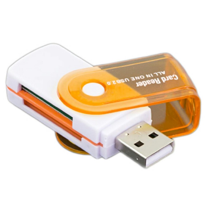 Cititor carduri, USB 2.0, 60 MB/s, alb portocaliu