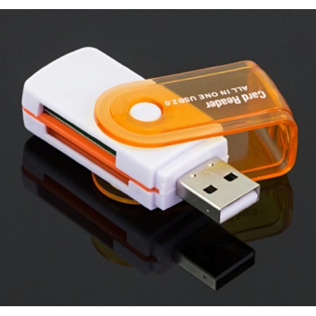 Cititor carduri, USB 2.0, 60 MB/s, alb portocaliu