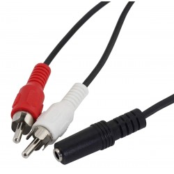 Cablu jack audio universal, player mp3, tv, dvd, consola, amplificatoare audio, lungime cablu: 43cm, negru