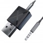 Transmitator / receptor audio bluetooth, jack 3,5mm, intrare USB, 3,2 x 1,7 x 8,5cm, negru