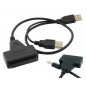 Adaptor USB 2.0 - Sata 2.5, 22 pini, plastic, negru