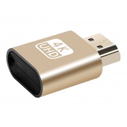 Adaptor - Emulator HDMI 4k, compatibilitate Windows / Mac OS / Linux, plastic, 6g, auriu