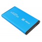 Suport HDD/SSD 2,5inch, cablu USB inclus, husa, otel, 13 x 7,5m x 1,3cm, albastru
