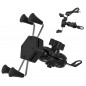 Suport telefon universal, pentru motocicleta, carlig prindere, port USB, plastic, 12 x 5 x 5,5cm, negru Suport telefon universal, pentru motocicleta, carlig prindere, port USB, plastic, 12 x 5 x 5,5cm, negru