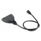 Splitter HDMI, 3 porturi, full HD, 50/60Hz, 5V, 80g, 8 x 6 x 1,5cm, negru