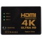 Splitter HDMI cu telecomanda, 3 porturi, full HD, 4K, 19 pini, 50/60Hz, 5V, 80g, 8 x 5,7 x 1,7cm, negru