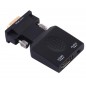 Convertor VGA D-SUB - HDMI 1.3, cablu jack inclus, full HD, 5V, negru