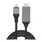 Cablu HDMI - USB C, adaptor MHL inclus, suport 3D, 4K, 48 biti, negru/gri