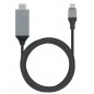 Cablu HDMI - USB C, adaptor MHL inclus, suport 3D, 4K, 48 biti, negru/gri