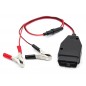 Cablu anti-resetare electronice auto, iluminare LED, 12V, 7,6 x 4,5cm, negru/rosu