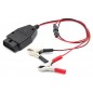Cablu anti-resetare electronice auto, iluminare LED, 12V, 7,6 x 4,5cm, negru/rosu