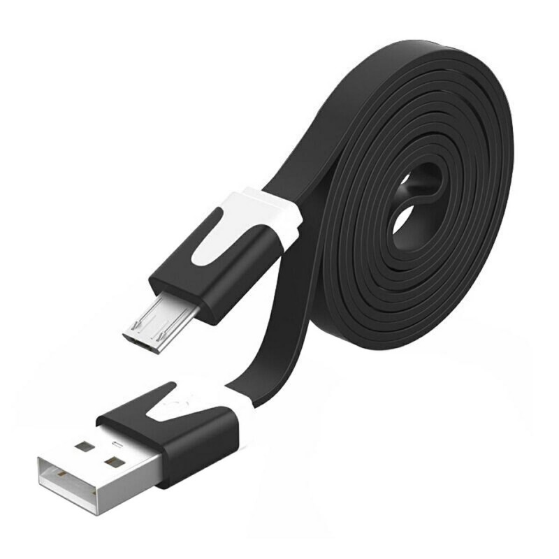 Cablu USB - microUSB, viteza maxima transfer: 480 Mb/s, negru/alb