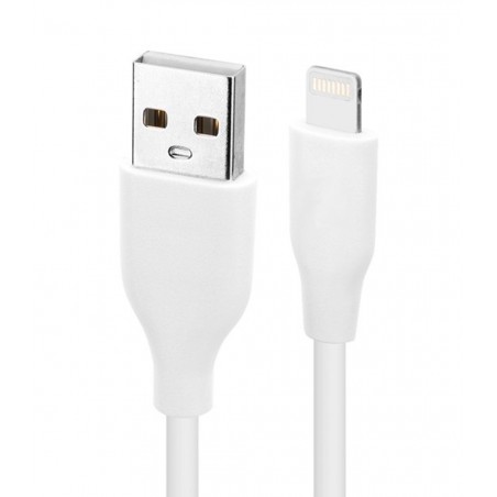 Cablu USB - Lightning, 2,1A, alb, lungime cablu 100 cm