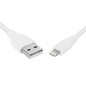 Cablu USB - Lightning, 2,1A, alb, lungime cablu 100 cm