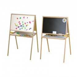 Tablita magnetica pentru scolari, 2 fete scriere, 107x64 cm, stativ lemn, RESIGILAT