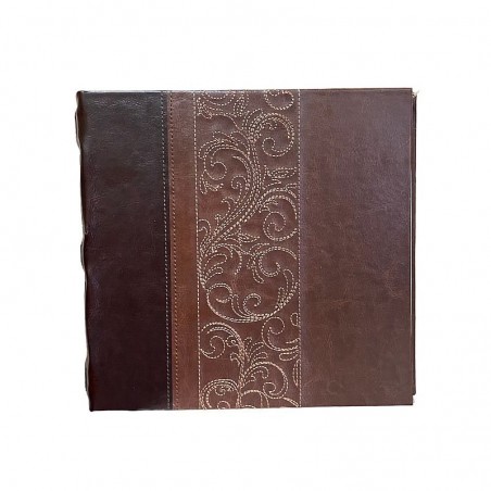 Album foto piele ecologica, coperta vintage, 10x15, 200 fotografii, maro inchis, RESIGILAT