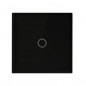 Intrerupator tactil din sticla securizata, lumina LED, buton reset, negru Intrerupator tactil din sticla securizata, lumina LED, buton reset, negru