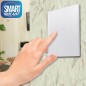 Intrerupator triplu, comutator tactil LED, IP45, sticla securizata, 86 x 86 x 35 mm, alb Intrerupator triplu, comutator tactil LED, IP45, sticla securizata, 86 x 86 x 35 mm, alb