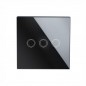 Intrerupator triplu negru, 3-300W, panou touch din sticla securizata, IP45 Intrerupator triplu negru, 3-300W, panou touch din sticla securizata, IP45