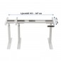 Cadru de birou electric dublu motorizat, inaltime reglabila 64-129 cm, memorare 4 pozitii, lungime 102 - 145 cm Cadru de birou electric dublu motorizat, inaltime reglabila 64-129 cm, memorare 4 pozitii, lungime 102 - 145 cm