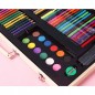 Trusa pentru pictura si desen, 180 accesorii, portabila, cutie depozitare lemn