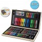Trusa pentru pictura si desen, 180 accesorii, portabila, cutie depozitare lemn