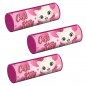 Penar tubular cu fermoar, model cu sclipici Cute Kitty, 21.5x7.3x7.3 cm, roz