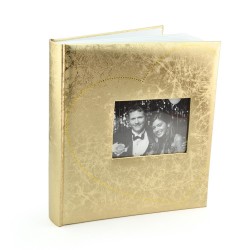 Album foto Je T'aime vinil personalizabil 64 pagini 29x32 cm, auriu, RESIGILAT