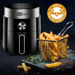 Friteuza cu aer cald AirFryer 1200 W, capacitate 2.5 L, display digital LED, ProCart, RESIGILAT