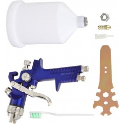 Pistol de vopsit cu aer comprimat, capacitate 600 ml, presiune reglabila, duza 1.4, recipient vopsea 10x15 cm, RESIGILAT