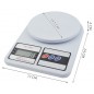 Cantar de bucatarie, afisaj LCD, functie Tara, capacitate maxima 10 kg, alb
