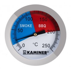 Termometru pentru gratar Smoke&BBQ, otel, 0-250 grade Celsius, Kaminer