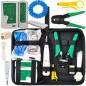 Set instrumente de retea LAN, tester cabluri, mufe, cleste, instrument sertizare, husa