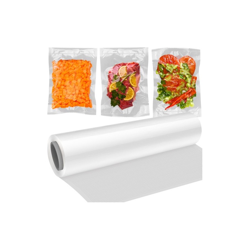 Folie pentru vidat alimente, rola 28x600 cm, transparenta, uz casnic si comercial