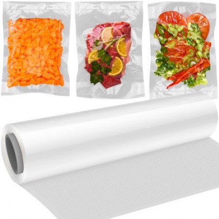 Folie pentru vidat alimente, rola 28x600 cm, transparenta, uz casnic si comercial