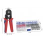 Set cleste sertizare hexagonal, 500 mansoane incluse, 18x7-16x4cm, otel, rosu/negru