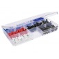 Set cleste sertizare hexagonal, 500 mansoane incluse, 18x7-16x4cm, otel, rosu/negru