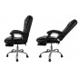 Scaun de birou cu suport de picioare, functie balansare, inaltime reglabila, pozitie adjustabila, piele ecologica, negru