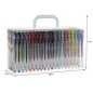 Set XXL 140 pixuri cu gel, 4 culori metalice, sclipici, multicolore, fluorescente, cutie transport inclusa