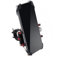 Suport telefon bicicleta, material antiaderent, universal, unghi reglabil, buton reglare, aluminiu, negru