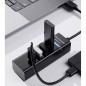 Hub USB 3.0, 4 porturi, iluminare LED, cablu inclus, 500-900mAh, 5V, 10,5x3,5x2cm, negru Hub USB 3.0, 4 porturi, iluminare LED, cablu inclus, 500-900mAh, 5V, 10,5x3,5x2cm, negru