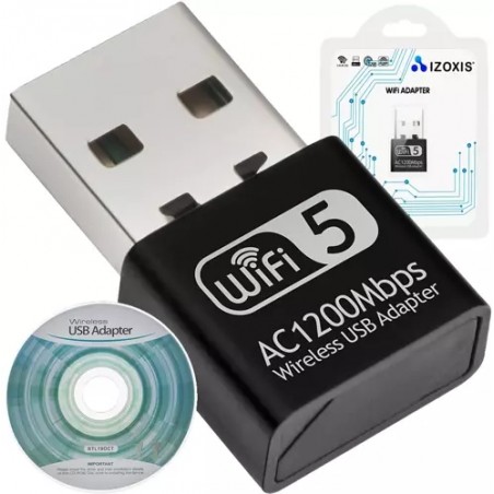 Adaptor WIFI USB 2.0, universal, sistem Windows XP / Vista / Windows, 2,4-5Ghz, negru