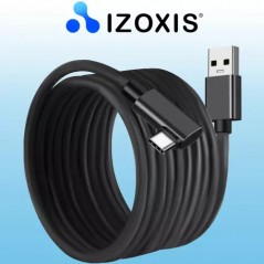 Cablu USB A 3.2 - USB Type C, 5 Gbps, mufa 90 grade, metal/PVC, lungime cablu 5 m