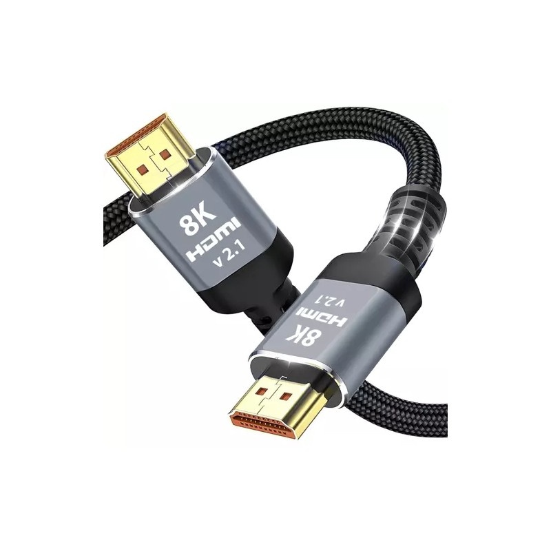 Cablu HDMI 2.0, rezolutie 8K, varfuri placate cu aur, cupru si PVC, negru/gri