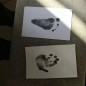 Cerneala amprenta bebelusi pentru rame foto, 2 carduri, negru