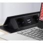Priza incorporabila, intrare USB, impamantare schuko, universala, 2P/Z, 3300W, negru