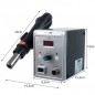 Statie de lipit cu aer cald, reglare temperatura si debit aer, mod standby, 3 duze incluse, afisaj LCD, 700W Statie de lipit cu aer cald, reglare temperatura si debit aer, mod standby, 3 duze incluse, afisaj LCD, 700W