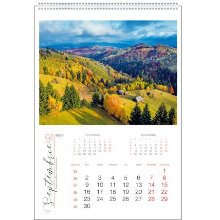 Calendar de perete, anul 2024, fotografii Romania, 13 file duble cretate, format 33x48 cm, multicolor