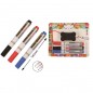 Set 3 markere si burete de sters pentru tabla magnetica, 14 cm Set 3 markere si burete de sters pentru tabla magnetica, 14 cm