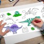 Rola hartie cu desene de colorat, model dinozauri, hartie autocolanta, 30x300 cm